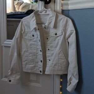 white jean jacket